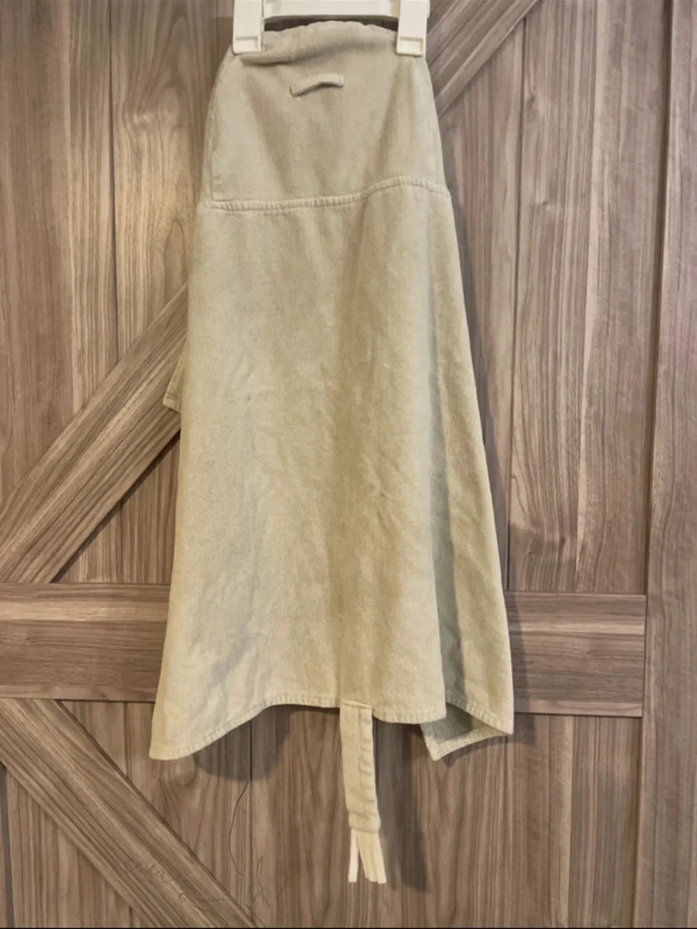Kids Elephant Hooded Bath Towel Poncho in Light Beige
